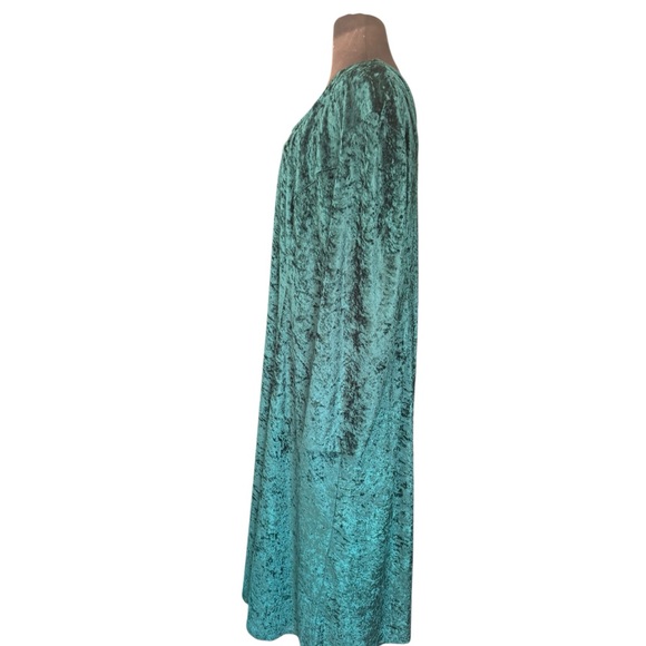 Vtg Boho Glam Velvet Stretch Crisscross Back Modest Maxi Dress Sz 24W Lagenlook - Picture 3 of 6